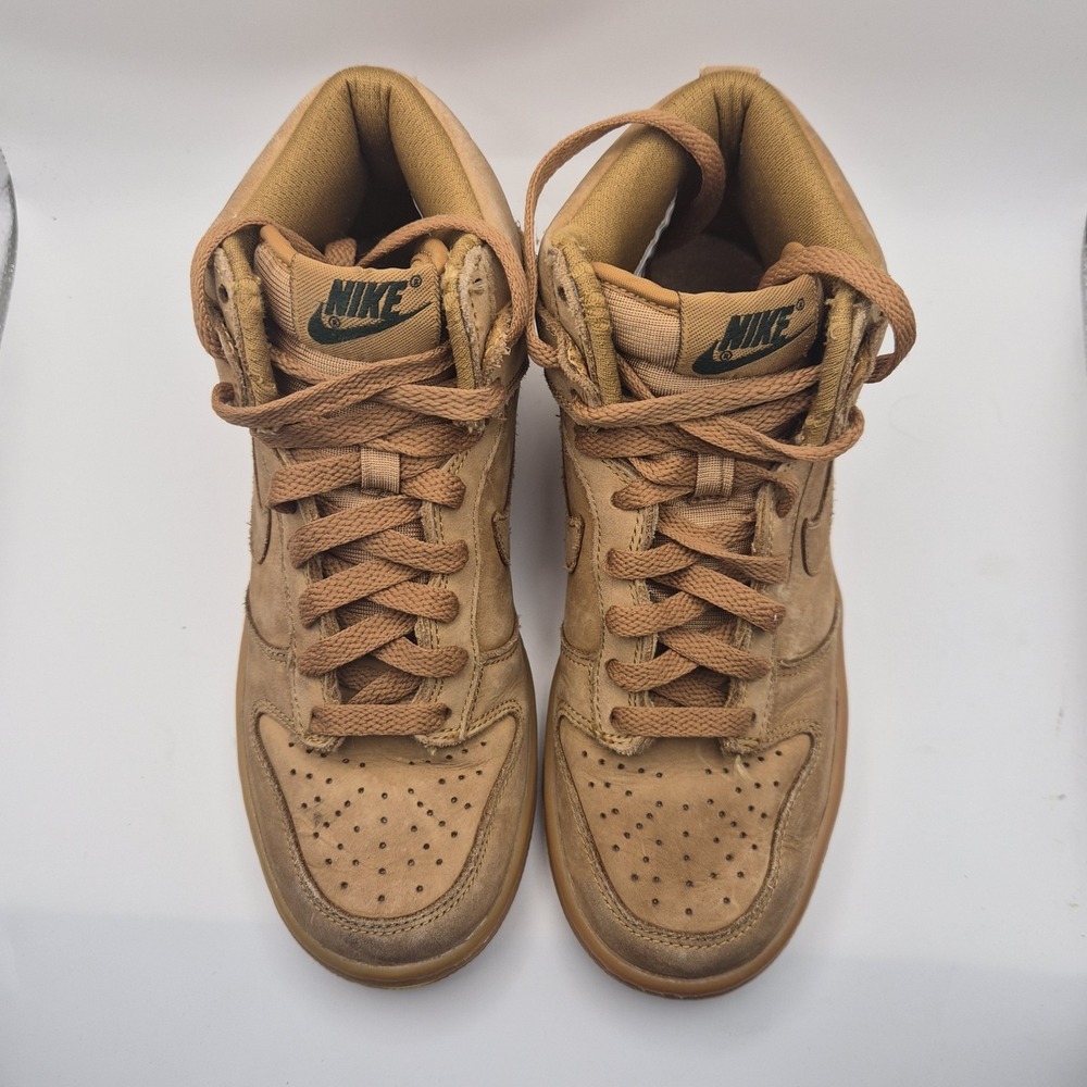 Nike Dunk High Premium Wheat Gum Brown Suede Sneakers Youth Size 5Y Women's‎ 6.5